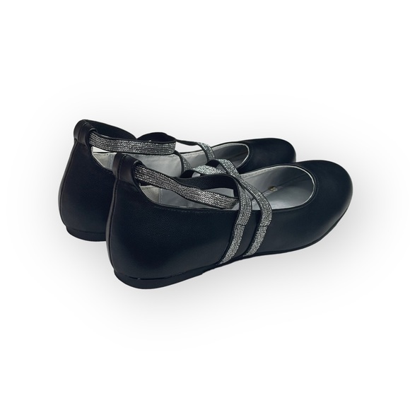 new Mia ☀︎︎ Abbey Vegan Leather Ankle Strap Ballet Flat ☀︎︎ Black + Silver ☀︎ 13 - Picture 4 of 16